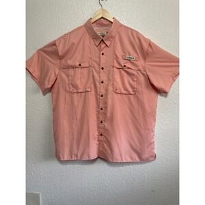 Magellan Outdoors Mens 2XL Coral Gingham Short Sleeve Fishing Shirt
